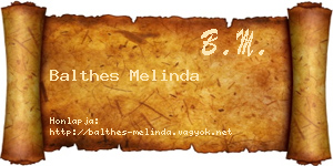 Balthes Melinda névjegykártya