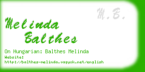 melinda balthes business card